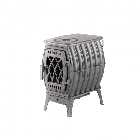 Печь- камин отопительно-варочная "Бахта" (цв. серый)