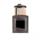 Печь банная "Атмосфера XL (Про)" в ламелях "Окаменевшее дерево" наборный рисунок