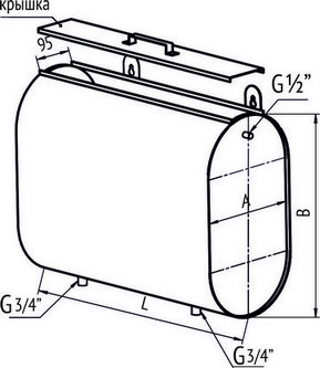 Бак для теплообменника горизонтальный эллипс навесной