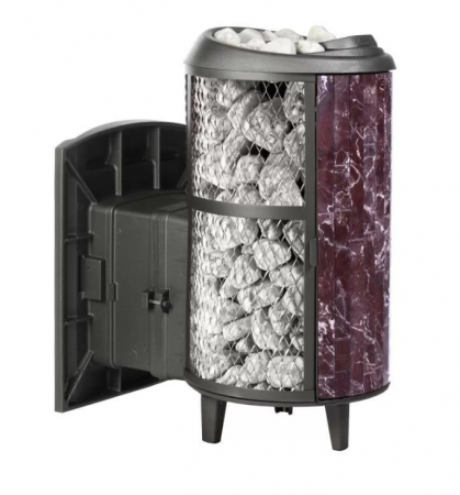 Банная печь ProMetall Атмосфера L комбинированная сетка-ламель "Россо Леванто"